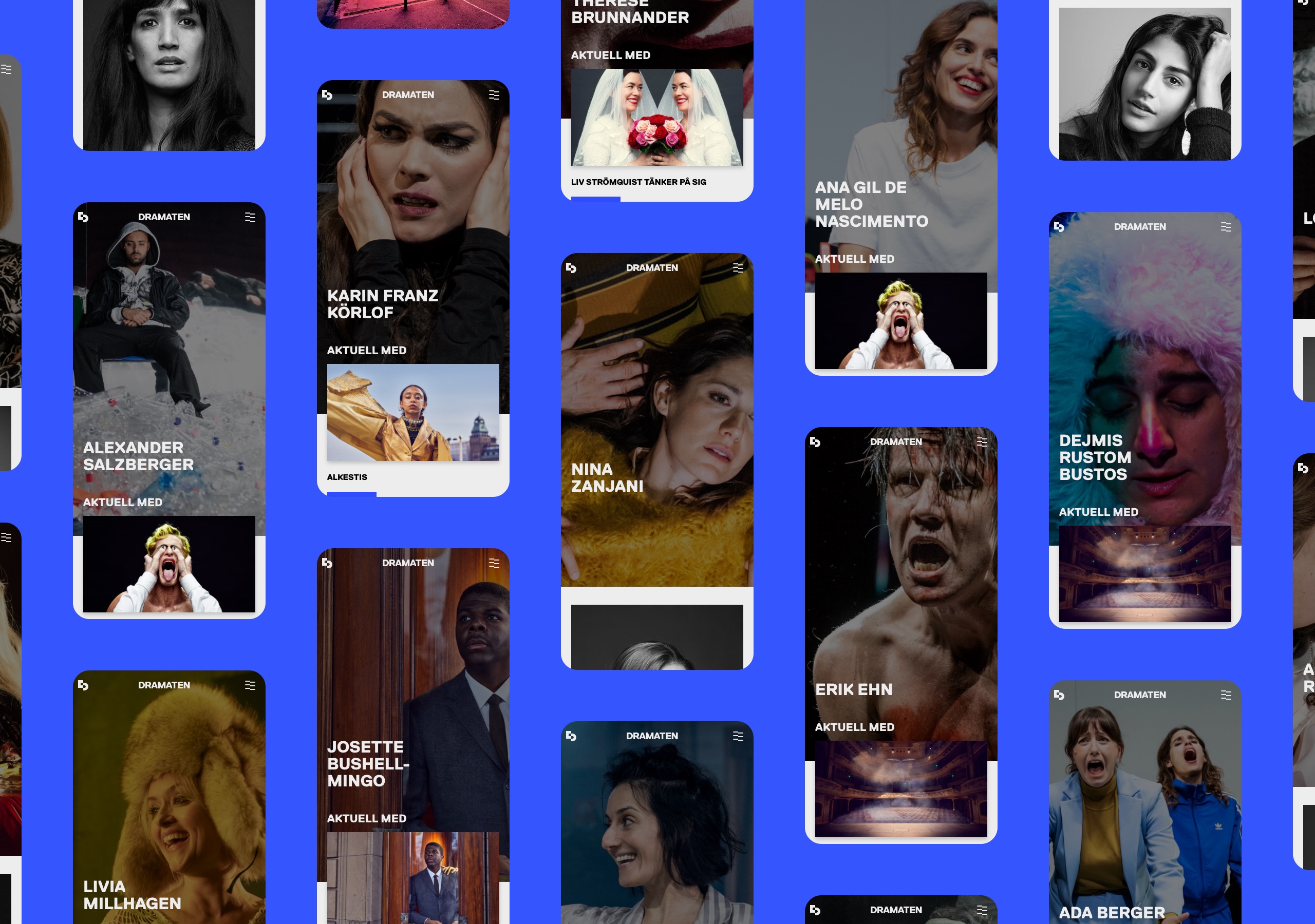 Ett kollage av Dramatens skådespelare
