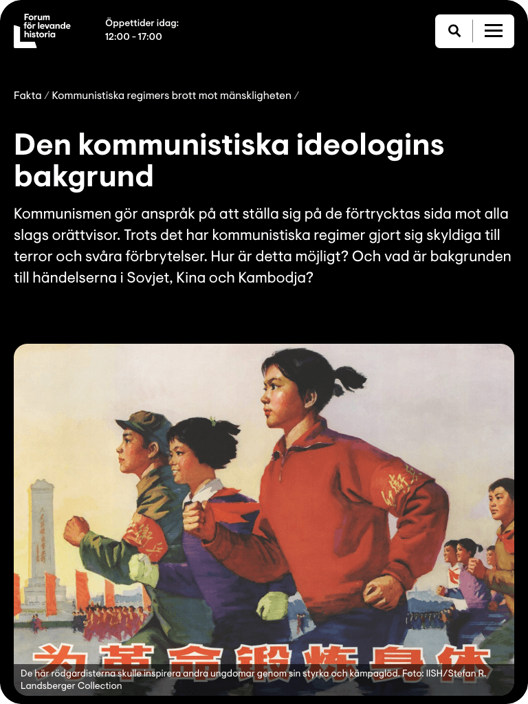 FLH fakta den kommunistiska ideologins bakgrund