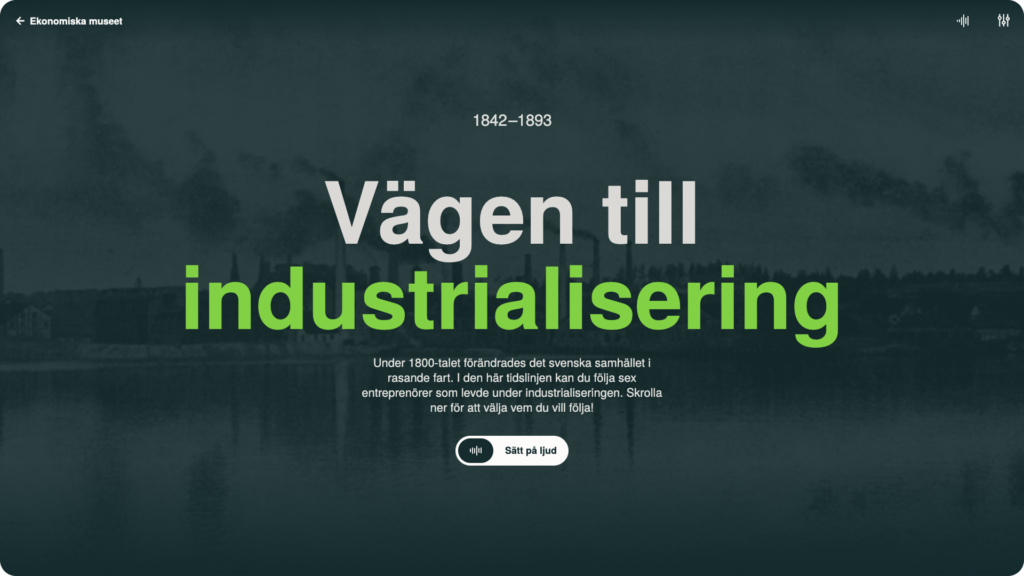 Vägen till industrialiseringen - startvy